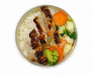 Steamed Rice, Teriyaki Chicken & Stir Fry Vegetables (LG)